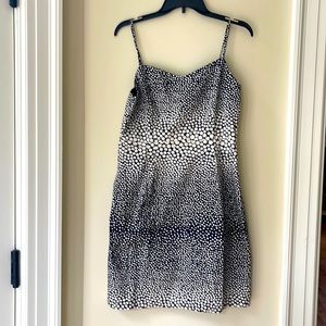 NWT Ann Taylor Loft Cotton Blue and cream Dress. Size 6